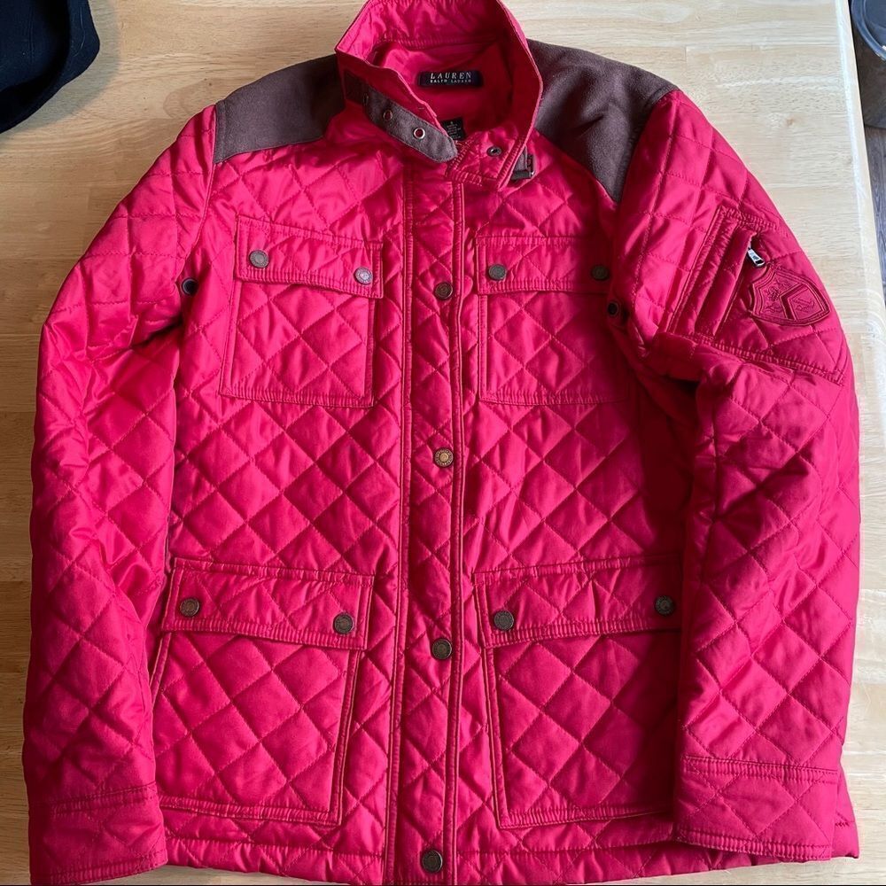 Ralph Lauren Red quilted coat size small women’s